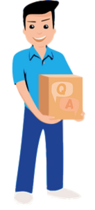 Vanman holding a question and answer box